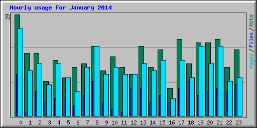 Hourly usage for January 2014
