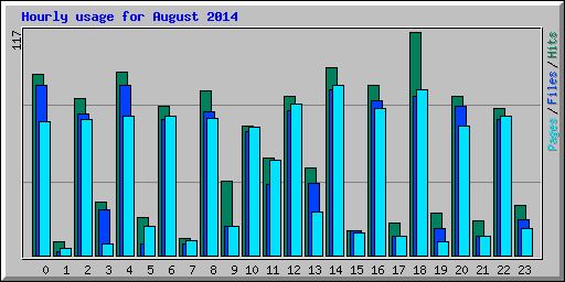 Hourly usage for August 2014