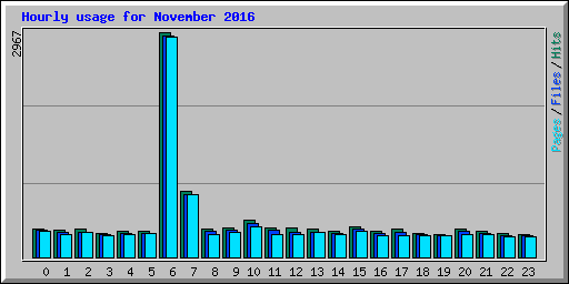 Hourly usage for November 2016