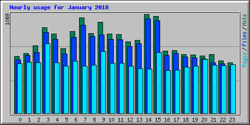 Hourly usage for January 2018