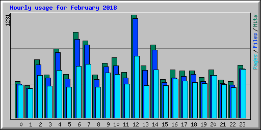 Hourly usage for February 2018